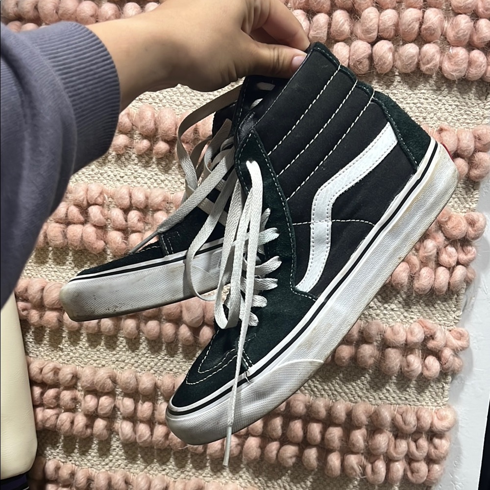 Black and White High-Top Sneakers